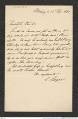 Nachlass Franz Steindachner, Brief von C. Semper an Franz Steindachner (23.02.1880), Inv.Nr. 475.01, Seite 1